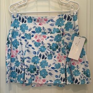 Gottex Blue and Pink Floral Skirt